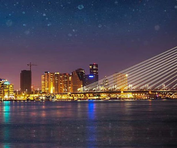 Kerstfeest in de stad in Rotterdam
