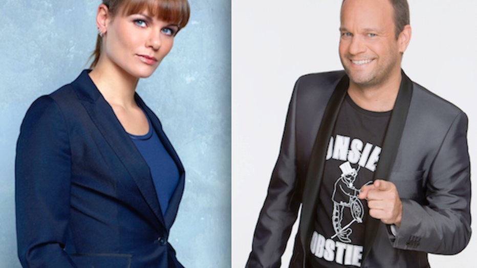 Carlo Boszhard en Angela Schijf in jury Superkids Carlo Boszhard en Angela Schijf in jury Superkids