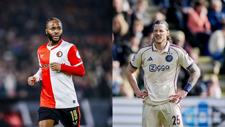 Raheem Sterling van Feyenoord en Wout Weghorst van Ajax