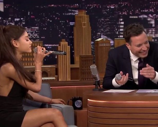 YouTube-hit: Ariana Grande imiteert Céline Dion bij Jimmy Fallon