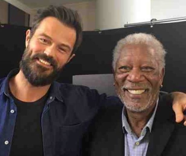 Arie Boomsma interviewt Morgan Freeman voor RTL Late Night