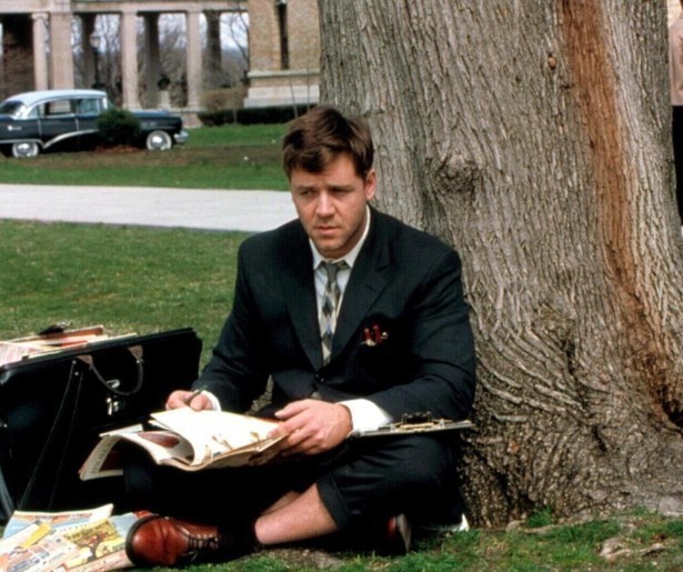 Russell Crowe is een schizofreen genie in A Beautiful Mind