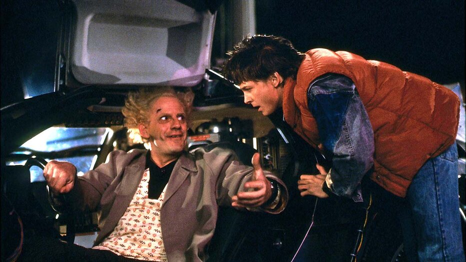 Michael J. Fox en Christopher Lloyd in Back to the Future Michael J. Fox en Christopher Lloyd in Back to the Future