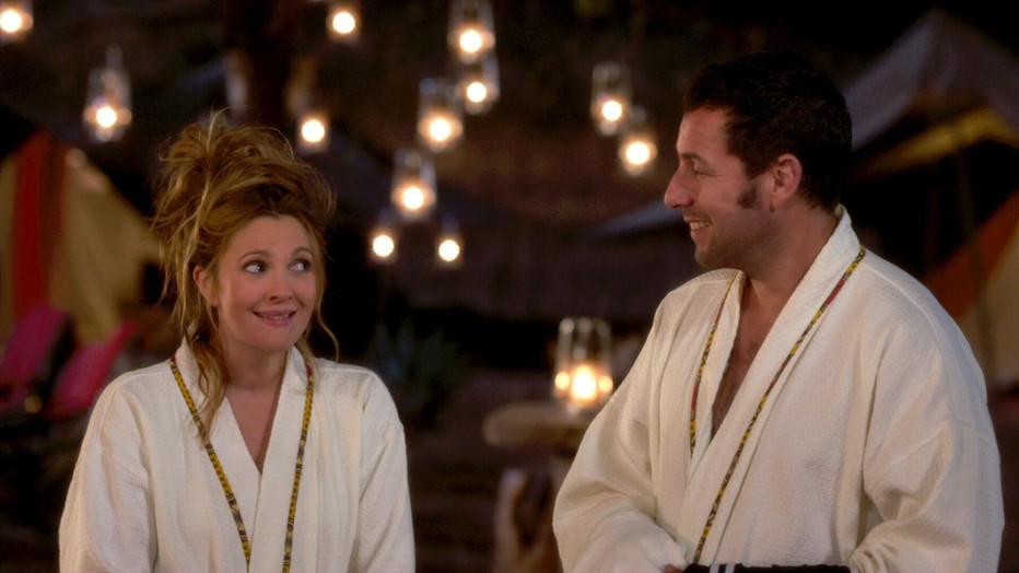 Adam Sandler en Drew Barrymore in Blended Adam Sandler en Drew Barrymore in Blended