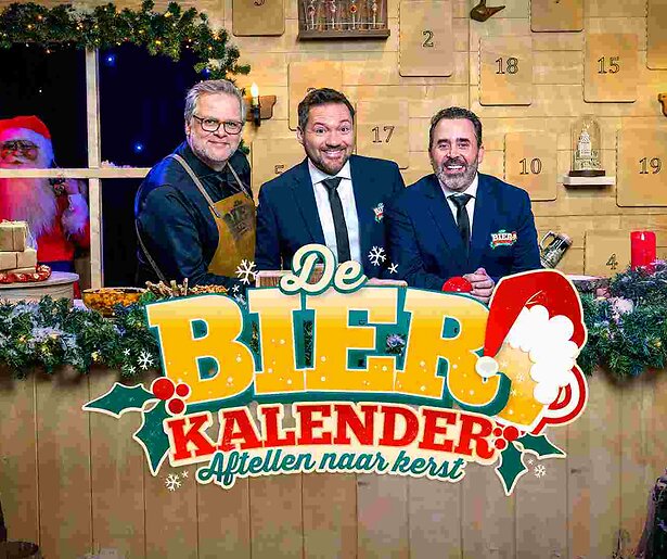 Klaas, Horace en Patrick drinken bier in De Bierkalender: Aftellen naar Kerst op Viaplay
