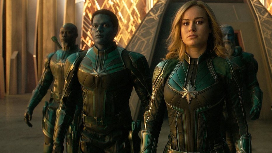Brie Larson, Samuel L. Jackson in Captain Marvel