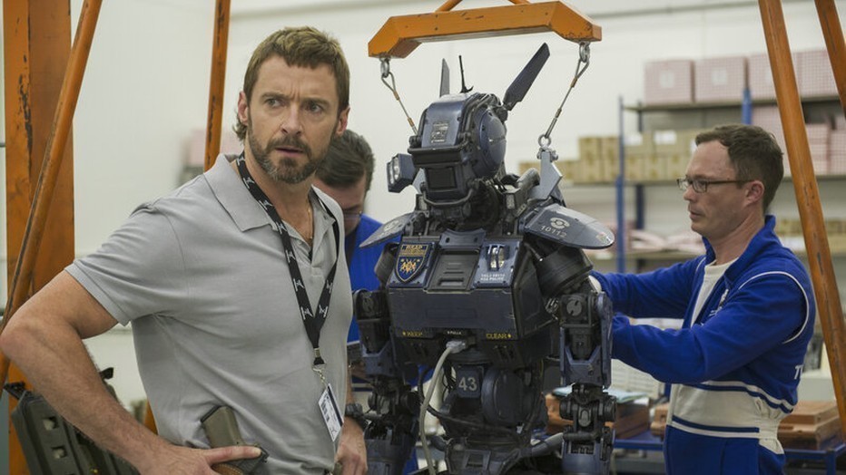 Hugh Jackman en de politierobot Chappie Hugh Jackman en de politierobot Chappie
