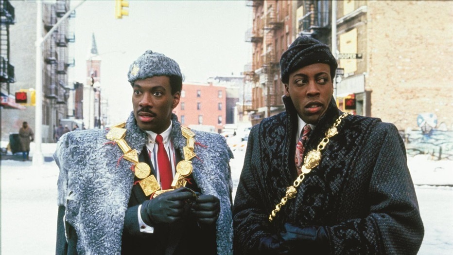 Eddie Murphy en Arsenio Hall in Coming to America