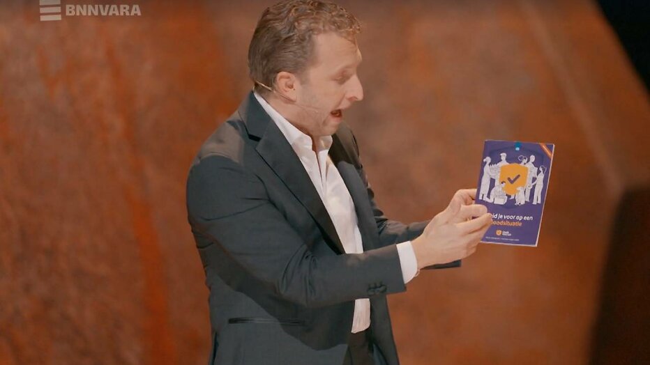 Peter Pannekoek tijdens zijn oudejaarsconference.