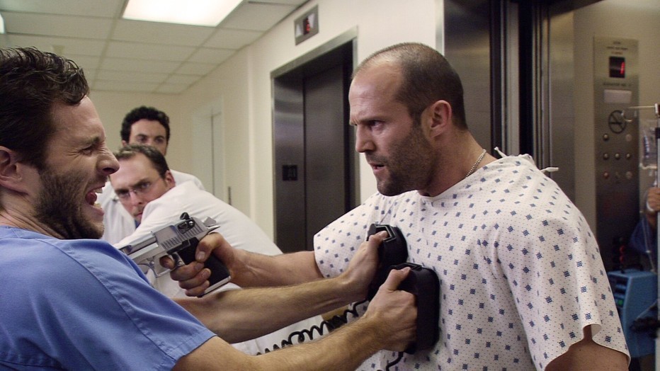 Jason Statham als Chev Chelios in actiefilm Crank Jason Statham als Chev Chelios in actiefilm Crank
