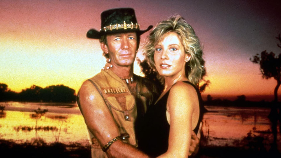 Paul Hogan en Linda Kozlowski in Crocodile Dundee