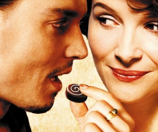 Johnny Depp smelt voor bonbons en de charmes van Juliette Binoche in Chocolat