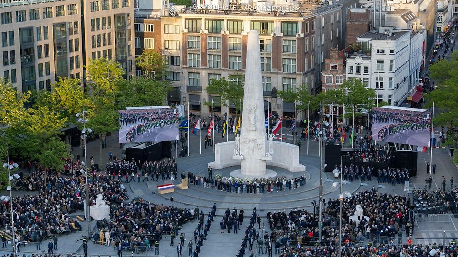 Dodenherdenking op de Dam in Amsterdam.