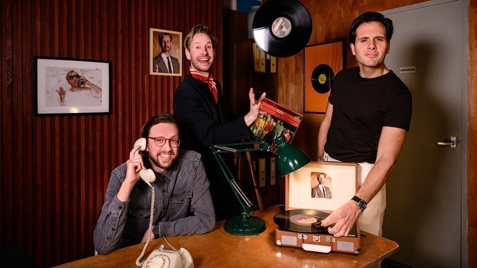 Stijn, Tobias en Daan in De Platenzaak