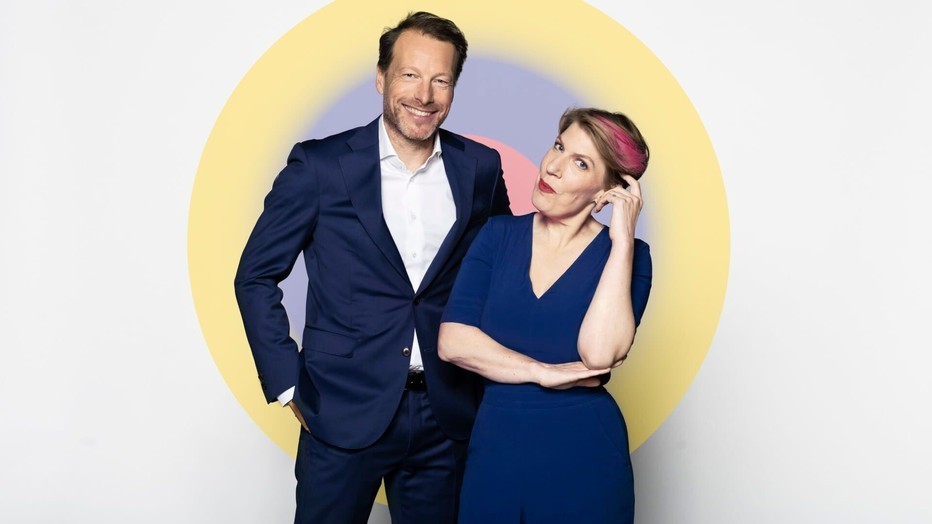 Herman van der Zandt en Paulien Cornelisse voor De Slimste Mens