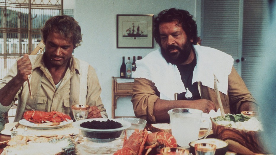 Terence Hill en Bud Spencer in De Vier Vuisten op Safari