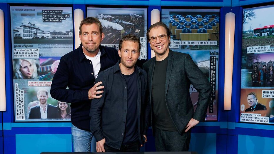 Harm Edens, Peter Pannekoek en Jan Jaap van der Wal in Dit Was het Nieuws