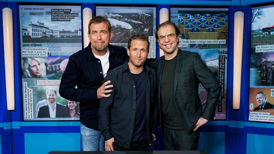 Harm Edens, Peter Pannekoek en Jan Jaap van der Wal voor Dit Was het Nieuws