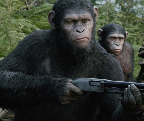 De apen nemen het op tegen de mensen in Dawn of the Planet of the Apes