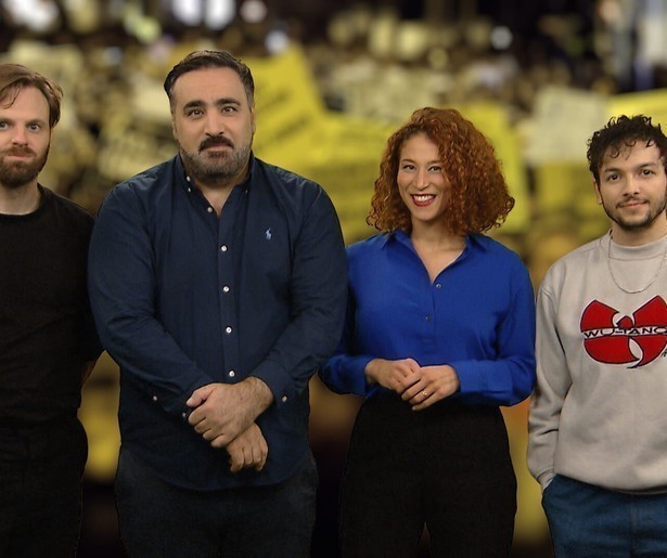 Sahil Amar Aïssa, Tim Hofman, Amber Kortzorg en Sinan Can organiseren De Avond van de Mensenrechten