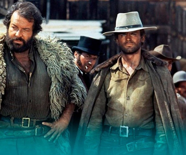 Bud Spencer en Terence Hill voor het eerst samen als knokduo in De Duivel Kent Geen Genade
