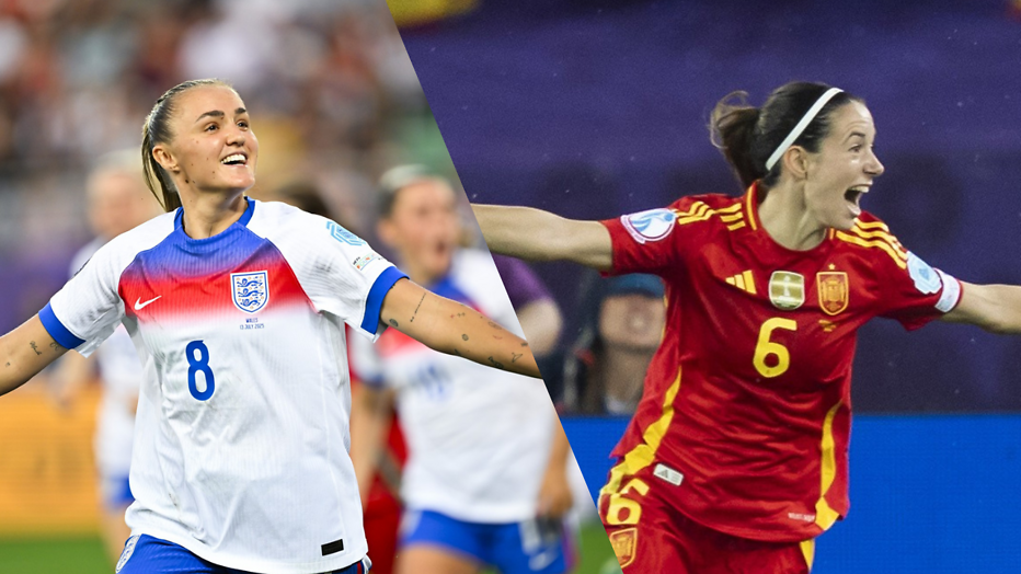 Georgia Stanway (Engeland) en Aitana Bonmati (Spanje)