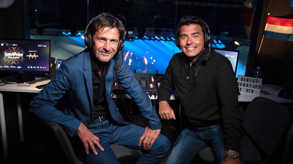 (Oud-)Songfestivalcommentatoren Cornald Maas en Jan Smit