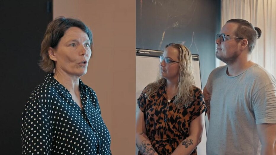 Eef van Opdorp met deelneemster Uit de Schulden