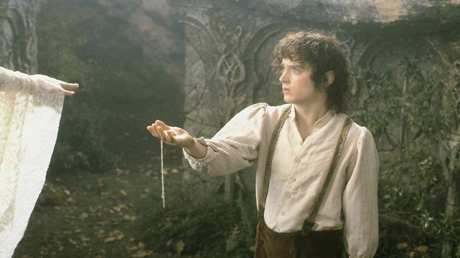 Elijah Wood als Frodo Baggins in The Lord of the Rings: The Fellowship of the Ring Elijah Wood als Frodo Baggins in The Lord of the Rings: The Fellowship of the Ring