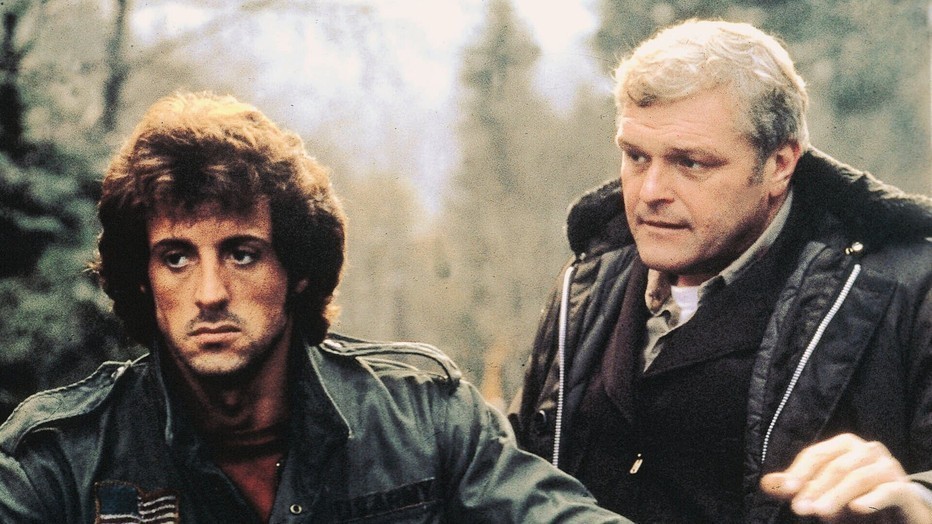 Sylvester Stallone en Brian Dennehy in First Blood Sylvester Stallone en Brian Dennehy in First Blood