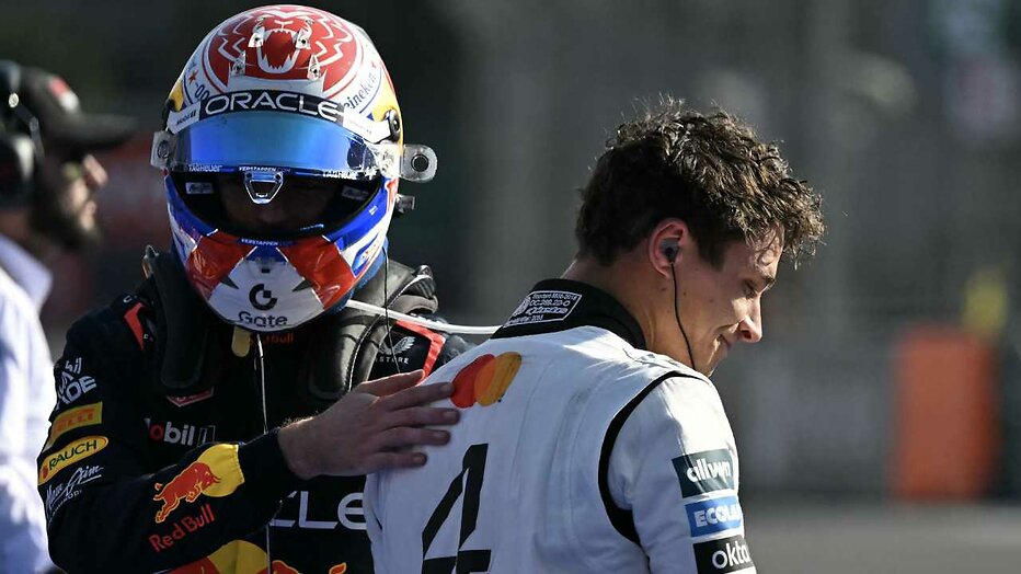 Max Verstappen en Lando Norris