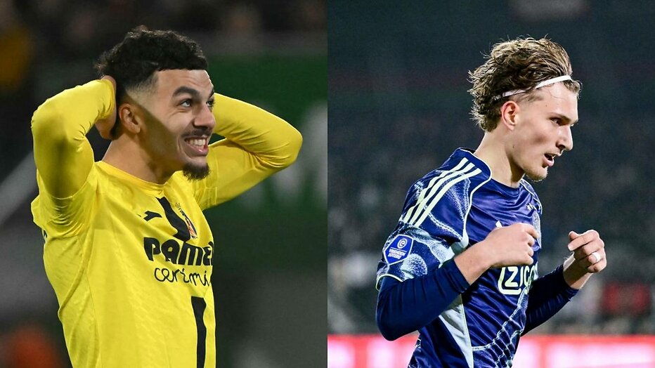 Georges Mikautadze (Villarreal) & Mika Godts (Ajax)