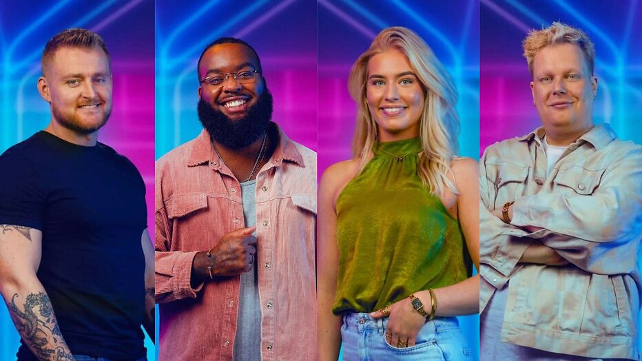 Glenn, Randy, Alice en Jimmy in finaleweek Big Brother