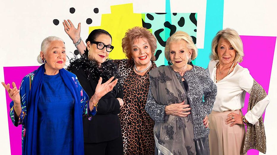 Mug, Lorraine, Jocelyn, Joanita, Tonneke uit De Grannies van Amsterdam