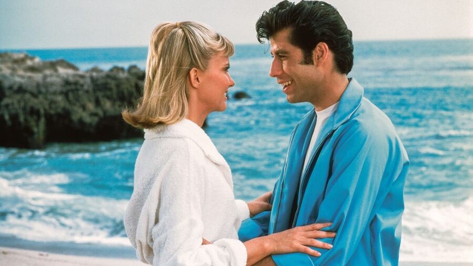 Olivia Newton-John en John Travolta in Grease