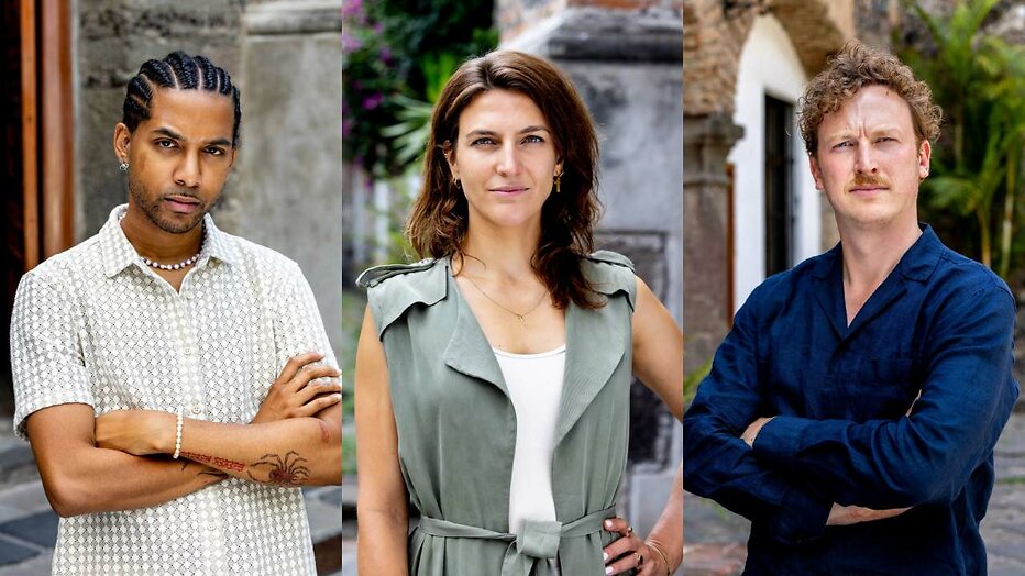 Rosario Mussendijk, Anna Gimbrère en Fons Hendriks voor WIDM Rosario Mussendijk, Anna Gimbrère en Fons Hendriks voor WIDM