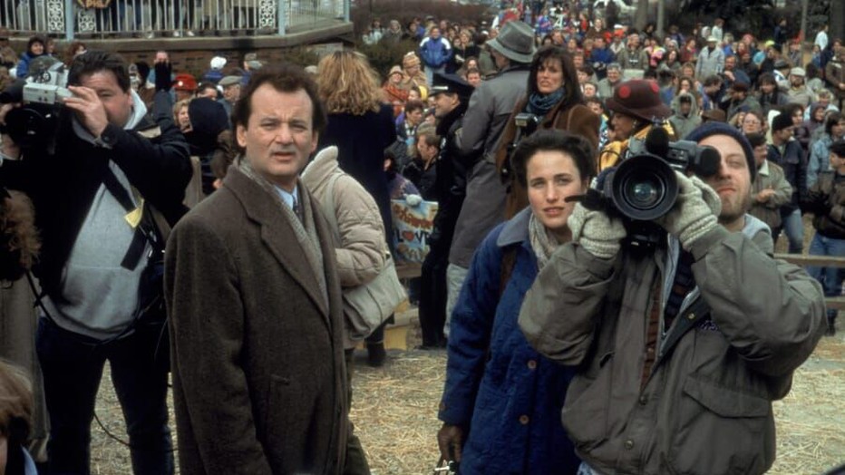Bill Murray als weerman Phil Connors in Groundhog Day Bill Murray als weerman Phil Connors in Groundhog Day