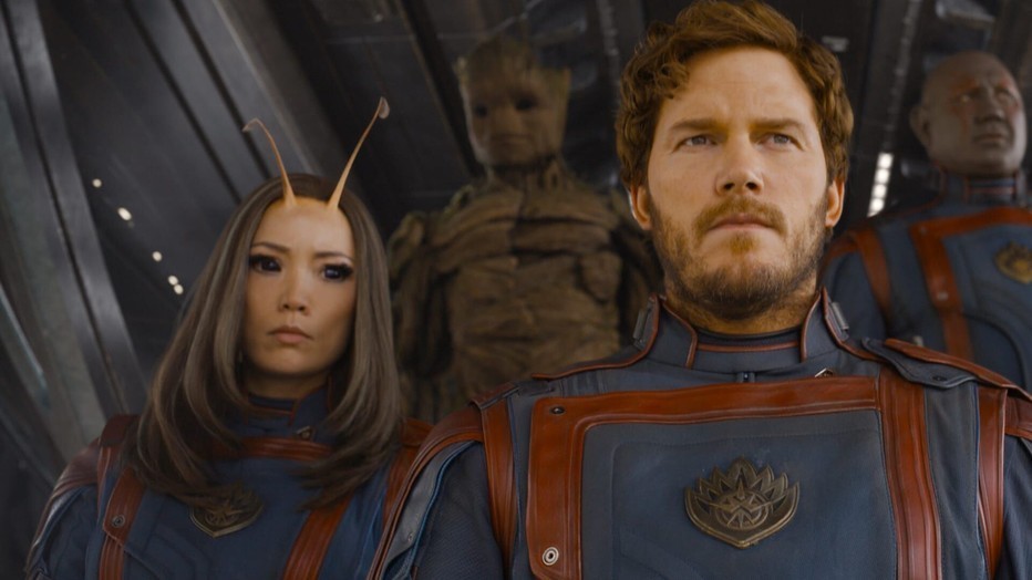 Chris Pratt en Pom Klementieff in Guardians of the Galaxy Vol. 3