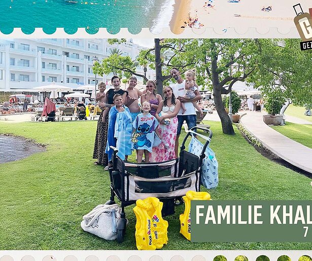 De familie Khallauf gaat voor het eerst naar het buitenland in Grote Gezinnen, Grote Vakanties