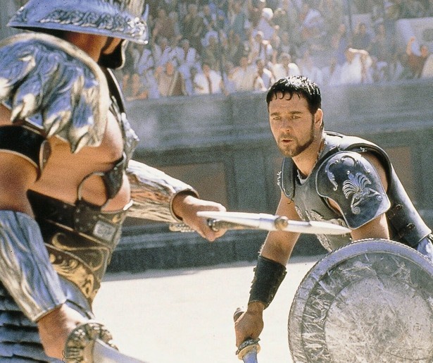 Russell Crowe wacht niet gelijk een rooskleurige toekomst in Gladiator