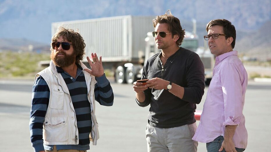 Zach Galifianakis, Bradley Cooper en Ed Helms in The Hangover Part III