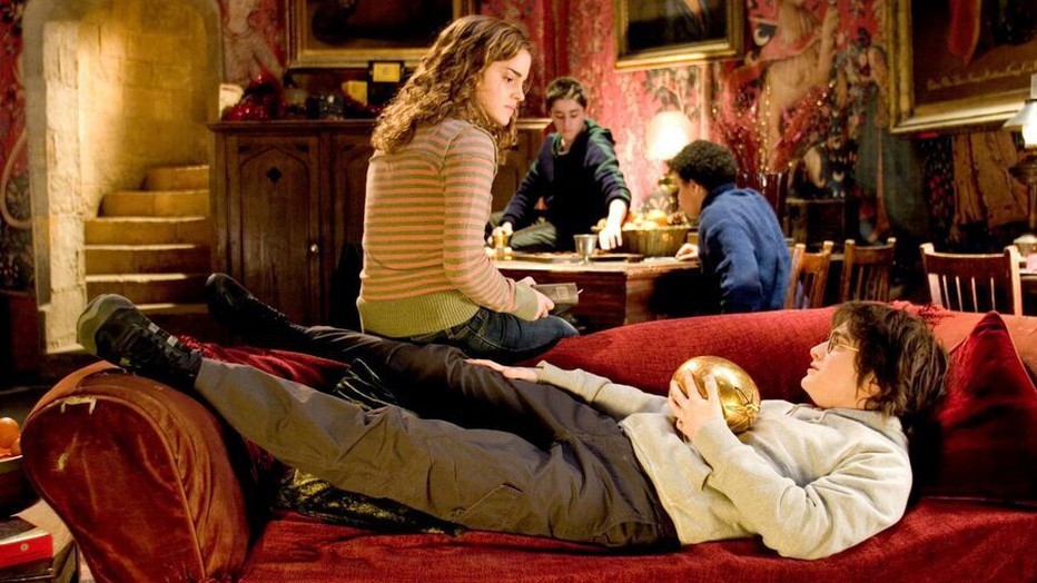 Daniel Radcliffe en Emma Watson in Harry Potter and the Goblet of Fire