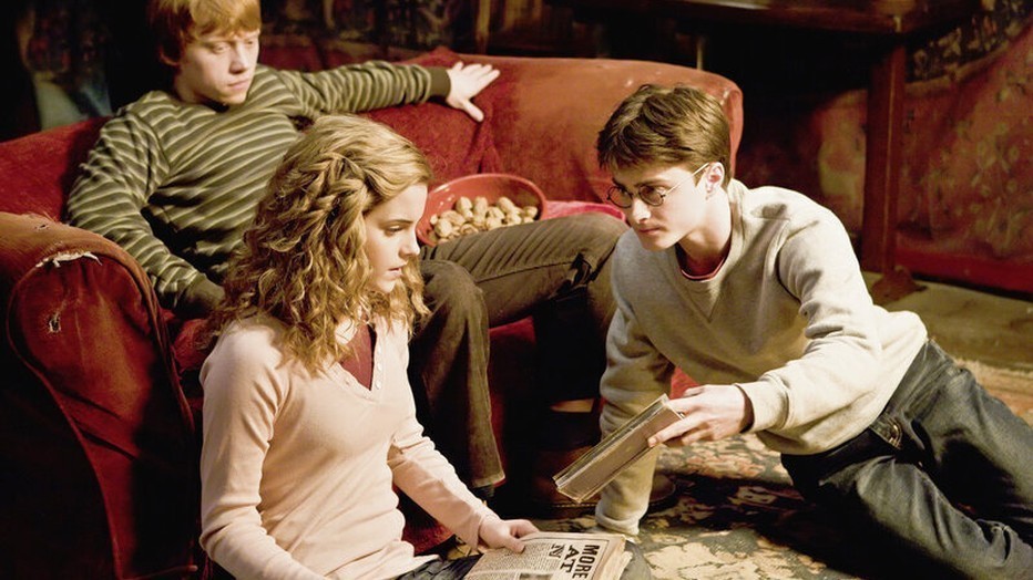 Daniel Radcliffe, Emma Watson en Rupert Grint Daniel Radcliffe, Emma Watson en Rupert Grint