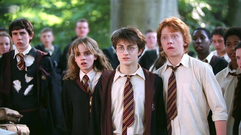 Emma Watson, Daniel Radcliffe en Rupert Grint in Harry Potter and the Prisoner of Azkaban