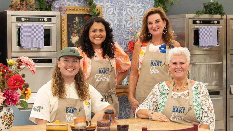 Tim, Zeinab, Ine en Erna in Heel Holland Bakt Elke Dag