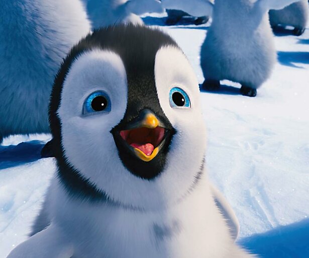 Een pluizig kuiken steelt de show met zijn coole moves in Happy Feet
