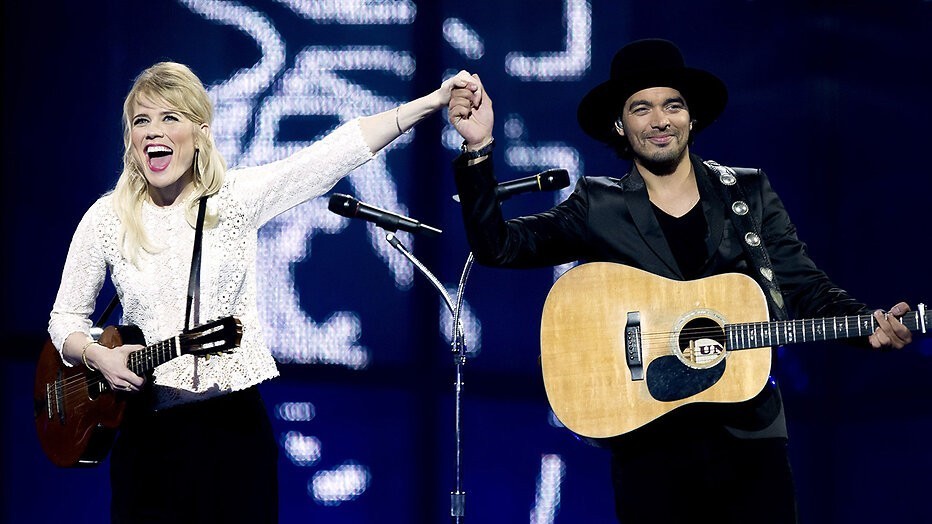 Ilse DeLange en Waylon op het songfestival in Kopenhagen in 2014