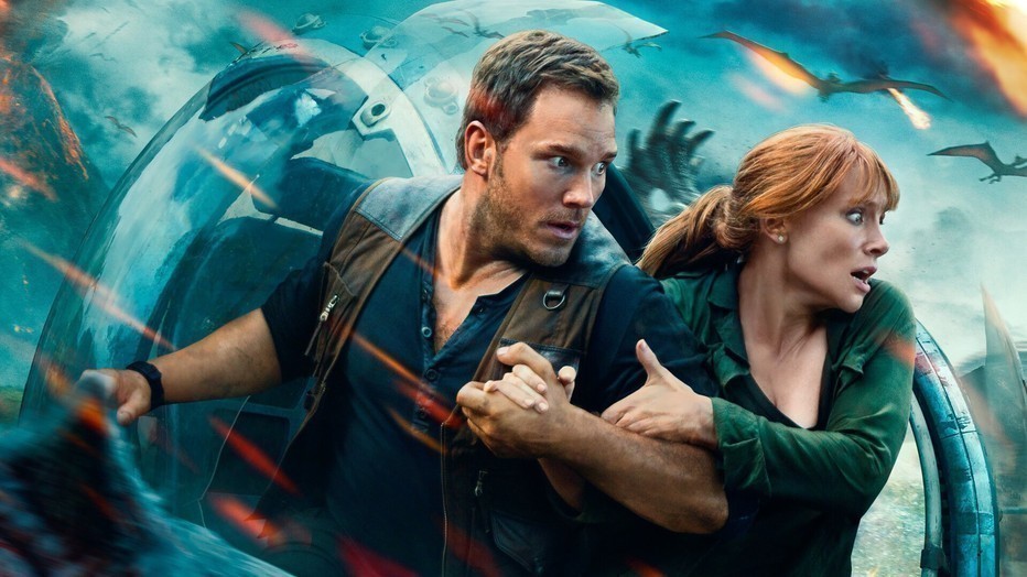 Chris Pratt en Bryce Dallas Howard in Jurassic World: Fallen Kingdom