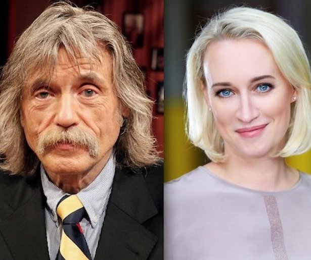 Johan Derksen lokt Eva Jinek uit de tent