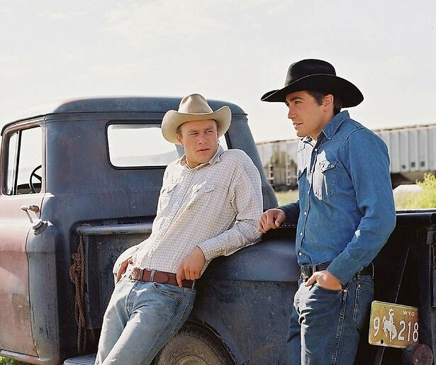 Jake Gyllenhaal en Heath Ledger als verliefde cowboys in Brokeback Mountain